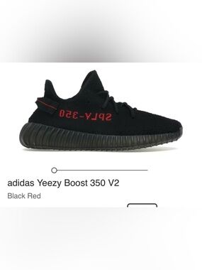 adidas Yeezy Boost 350 V2 Black with Red Accents